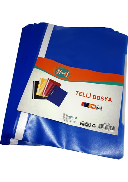 F247 Mavi Telli Dosya - 50'li Paket