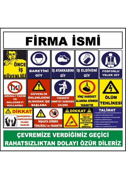 Şantiye Inşaat Alanı Inşaat Uyarı Levhası