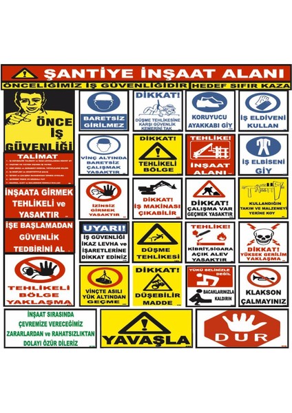 Şantiye Inşaat Alanı Inşaat Uyarı Levhası