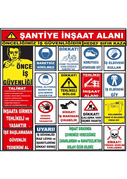 Şantiye Inşaat Alanı Inşaat Uyarı Levhası