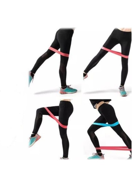 5 Li Farklı Dirençte Aerobik Bandı Pilates Squat Çalışma Lastiği