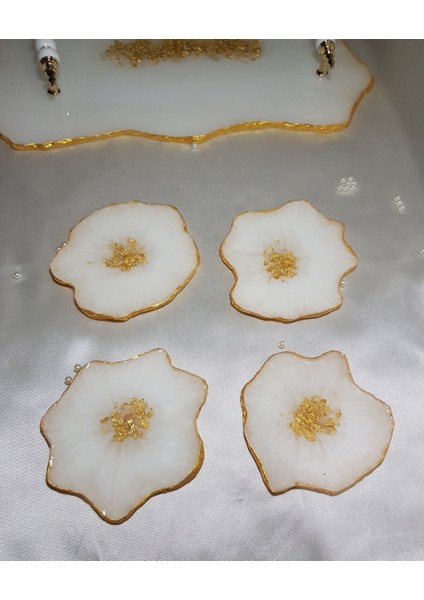 Epoksi Tepsi ve Bardak Altlığı Takımı