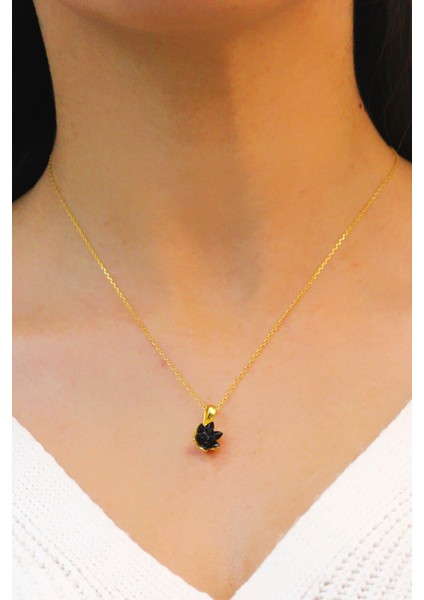 Lotus Çiçeği Zirkon Taşlı Gümüş Kolye