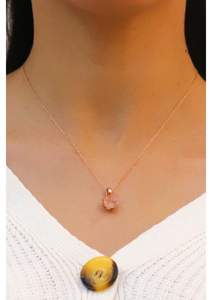 Lotus Çiçeği Zirkon Taşlı Gümüş Kolye