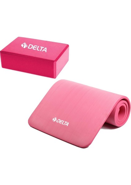 Konfor Zemin Taşıma Askılı 15 mm Pilates Minderi Yoga Matı 2 Adet Yoga Blok Çiftli Yoga Bloğu