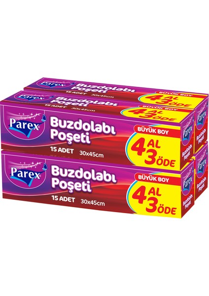 Büyük Boy Buzdolabı Poşeti 4 Al 3 Öde