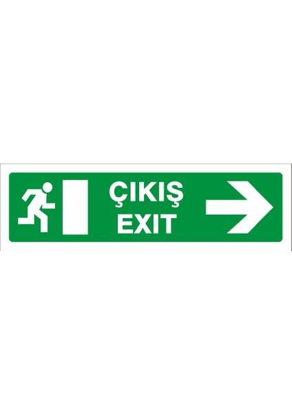 İzmir Serigafi Çıkış Sağ (Kendinden Yapışkanlı Etiket) 7,5 cm x 25 cm