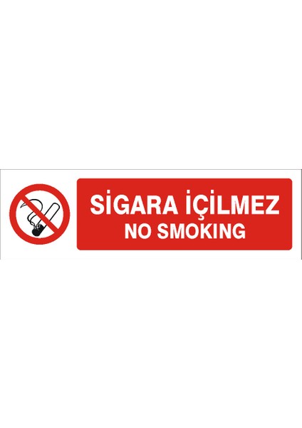 İzmir Serigafi Sigara Içilmez 2.6 mm PVC Yönlendirme Levhası 7,5 cm x 25 cm