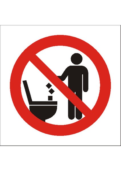 İzmir Serigafi Tuvalete Çöp Atmayınız 2.6 mm PVC Yönlendirme Levhası 12 x 12 cm