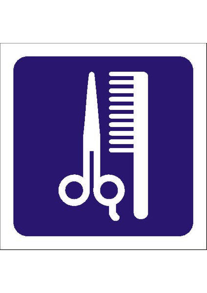 İzmir Serigafi Berber Yönlendirme Etiketi 12 x 12 cm