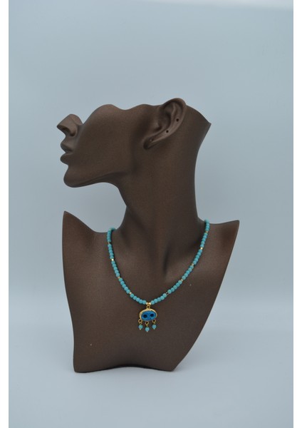 Turkuaz Süryani Gözü Nazar ve Kolye fiyatları