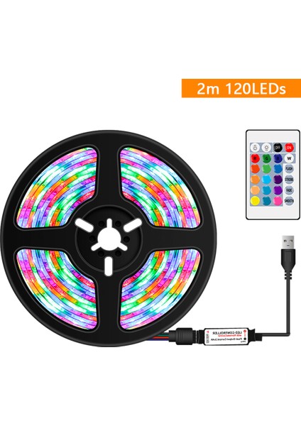 USB Kısılabilir Rgb Renkli Led Ir Uzaktan Kumandalı 2 m Rgb (Yurt Dışından)