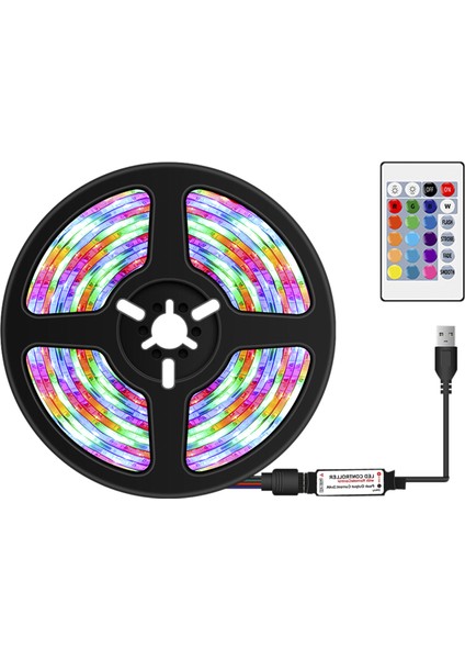 USB Kısılabilir Rgb Renkli Led Ir Uzaktan Kumandalı 2 m Rgb (Yurt Dışından)