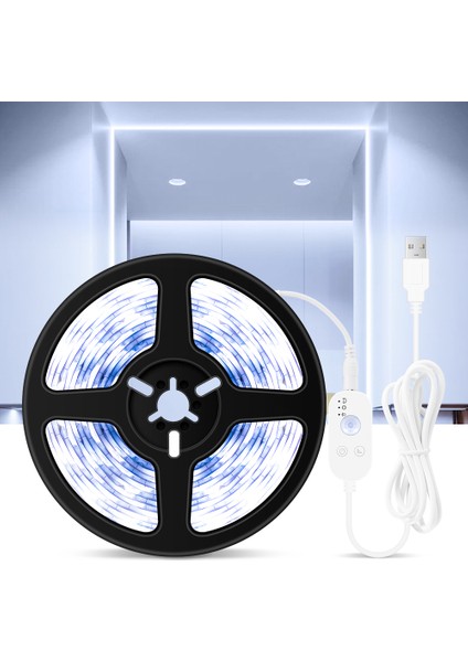 USB Kısılabilir Led Şerit Işık Pır Hareket Sensörü 4 m Beyaz (Yurt Dışından)