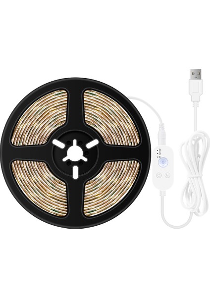 USB Kısılabilir Led Şerit Işık Pır Hareket Sensörü 4 m Sıcak Beyaz (Yurt Dışından)