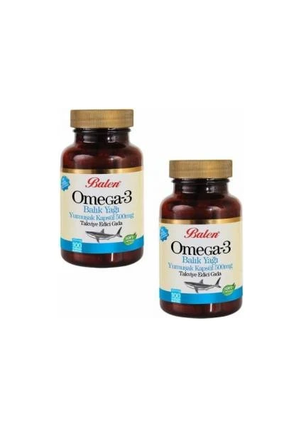 2 Kutu Balen Omega 3 Balık Yağı Fish Oil 100 Kapsül x 650 mg