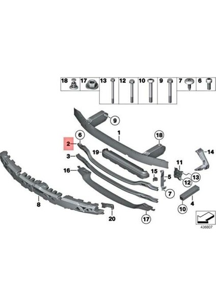 51118037631 Tampon Ön Alt Demiri F10 Lcı M Tech modelleri