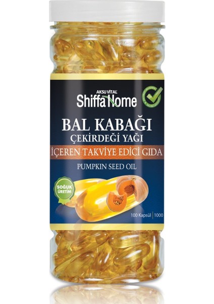 Shiffa Home Kabak Çekirdeği Yağı Softjel 100 Adet