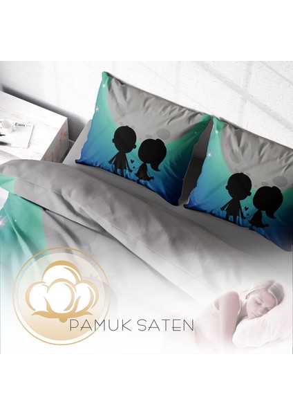 Sevgililer Günü Pamuk Saten Çift Kişilik Nevresim Takımı fırsatları