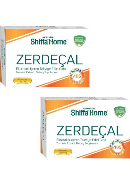 Aksu Vital Shiffa Home Zerdeçal Softjel 1300MG 30 Softjel x 2 Adet