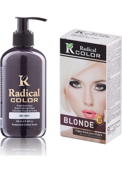 Radical Color Gri Amonyaksız Su Bazlı Saç Boyası 250ml 2SET