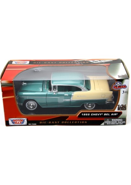 1955 Chevy Bel Air Diecast Model Mavi Yeşil 1:24 Ölçek Gerçekçi Tasarım fiyatları