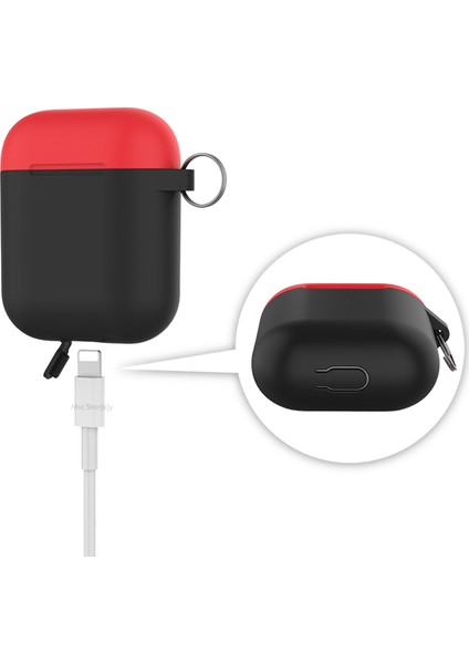 AirPods Kılıf Koruyucu Case Silikon Kemer Klips Yedek Kapak Hediyeli