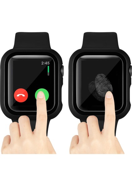 Apple Watch ile Uyumlu 4/5/6 Serisi 42MM/44MM 360 Derece Ekran Koruyucusu Pembe