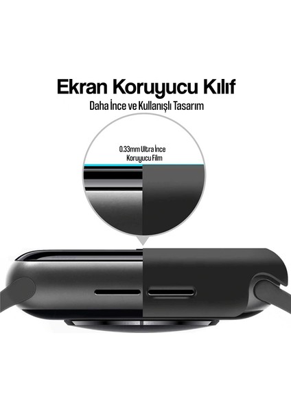 Apple Watch ile Uyumlu 4/5/6 Serisi 42MM/44MM 360 Derece Ekran Koruyucusu Pembe