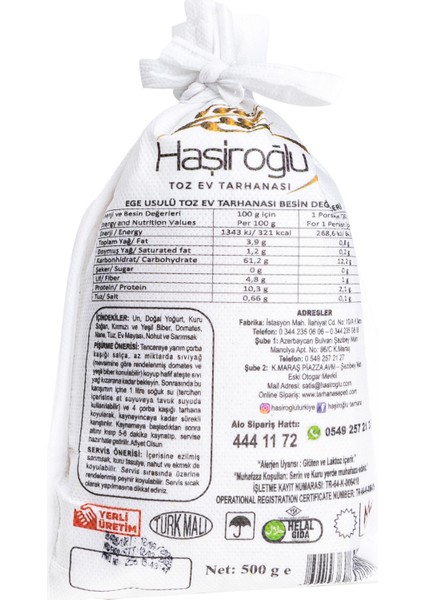 Ege Usulü Sebzeli Toz Tarhana Çorbası (Sade) 500 gr