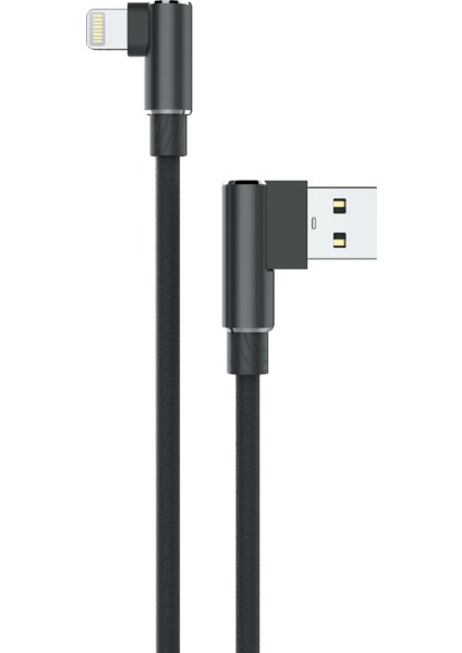SC23 3 Metre Ios Lightning 2A Çıkışlı Data ve Hızlı Şarj Kablo Siyah