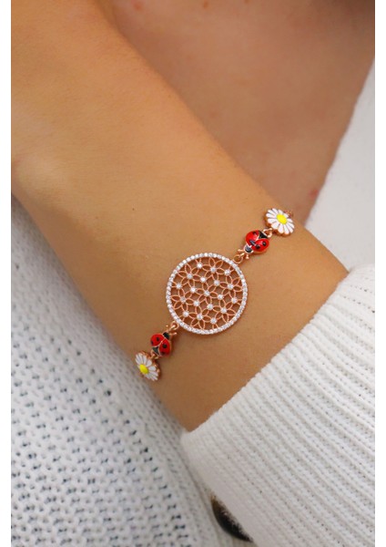 Papatya ve Uğur Böceği Rose Gümüş Bileklik fiyatları