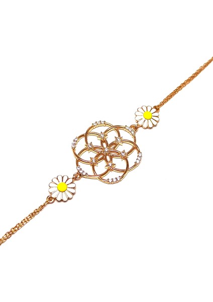 Papatya Model Rose Gümüş Bileklik