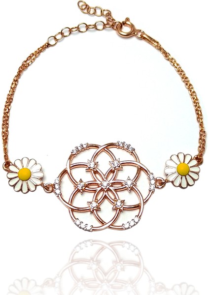 Papatya Model Rose Gümüş Bileklik modelleri