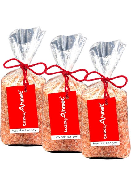3 Adet 1 kg Iri Taneli Pembe Doğal Himalaya Kaya Tuzu