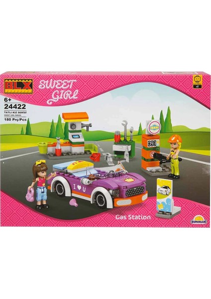 Parstek 24422 Sun Blx-Tatlı Kız Set Benzin Istasyonu 180 Parça