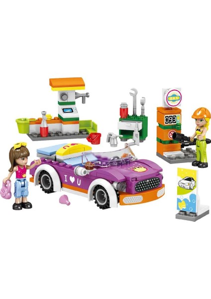 Parstek 24422 Sun Blx-Tatlı Kız Set Benzin Istasyonu 180 Parça