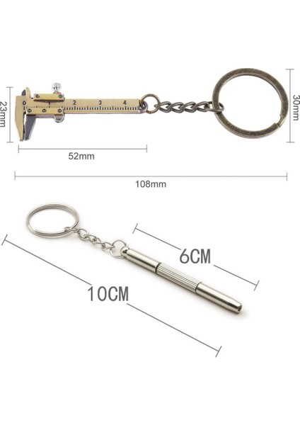 Anahtarlık Kumpas Saatci Tornavida Seti Mini Yıldız Düz Hassas Saatçi Minyatür Metal Kumpas