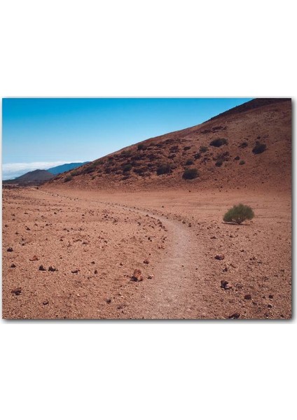 Cakatablo Ahşap Tablo Çöl Manzarası ve Issız Yol