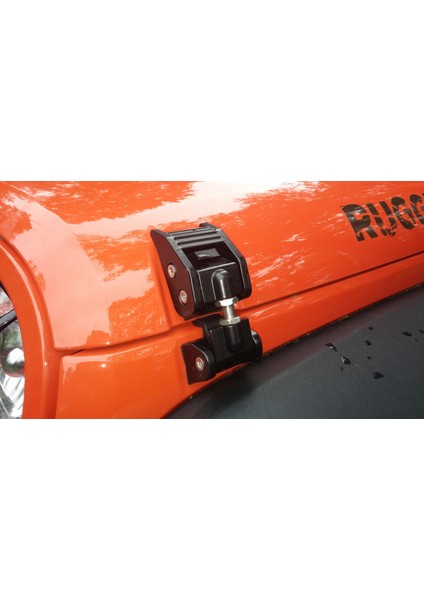 Wrangler Rubicon Jk Ön Kaput Mandalı Seti Siyah Metal fırsatları