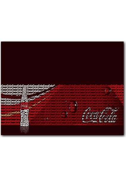 Cakatablo Ahşap Tablo Coca Cola Yazıları ve Şişe