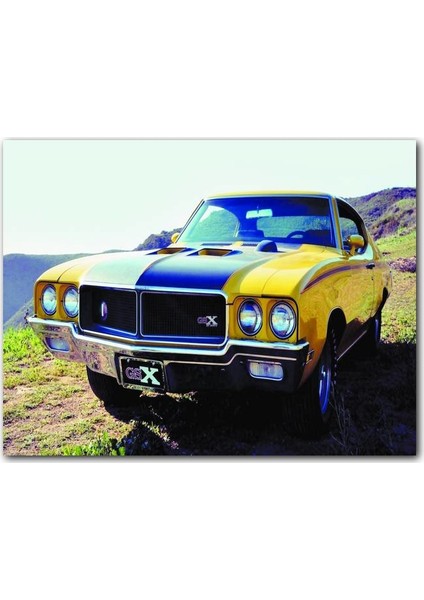 Cakatablo Ahşap Tablo Sarı Siyah Buick GSX Spor