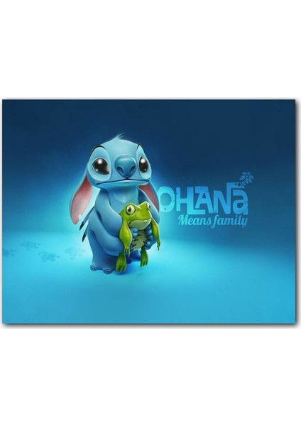 Cakatablo Ahşap Tablo Stitch ve Kurbağası