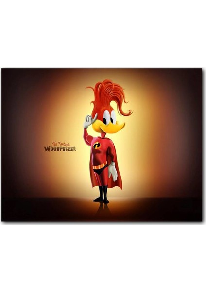 Cakatablo Ahşap Tablo Ağaçkakan Fantastik Woody