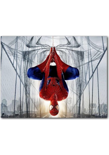Cakatablo Ahşap Tablo Ters Asılı Duran Spider Man
