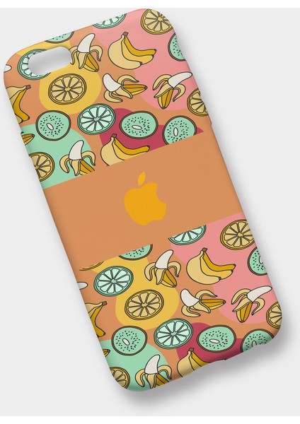 Apple iPhone 7 Uyumlu Premium Silikon Kılıf Dokulu Baskı Fruit Flavor Turuncu