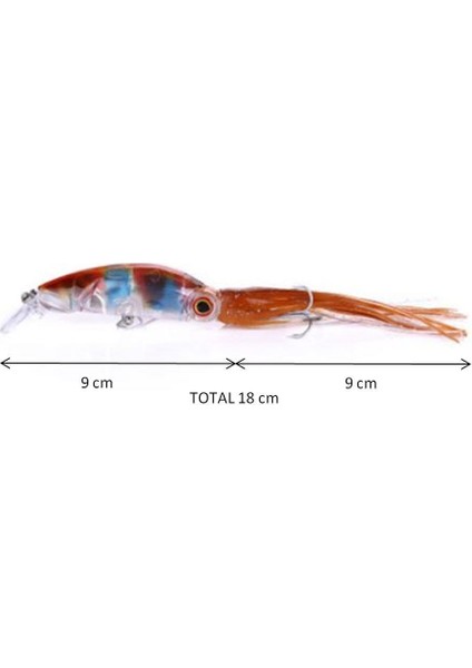 Kalamar M Sert Yem Silikon Kuyruklar 17,3 gr 18 cm