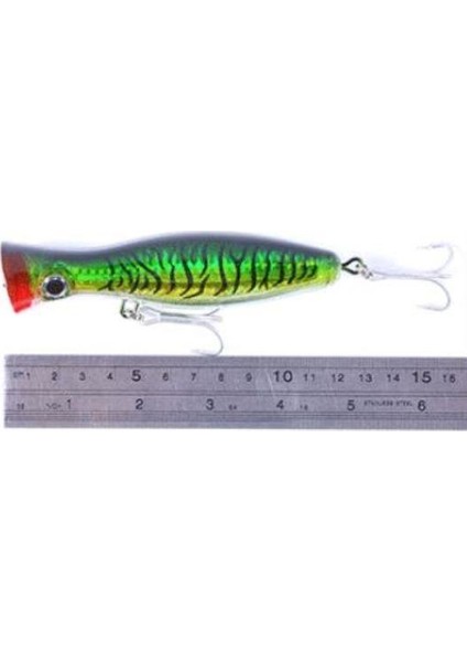Profısher Ton Akya Sert Popper Sahte Yem 43 gr 13 cm Yeşil Sarı