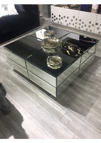 Orta Sehpa Aynalı 100X100 Yükseklik 38 cm