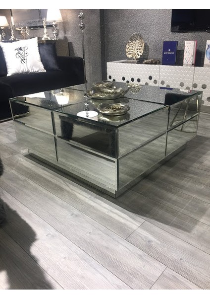 Orta Sehpa Aynalı 100X100 Yükseklik 38 cm
